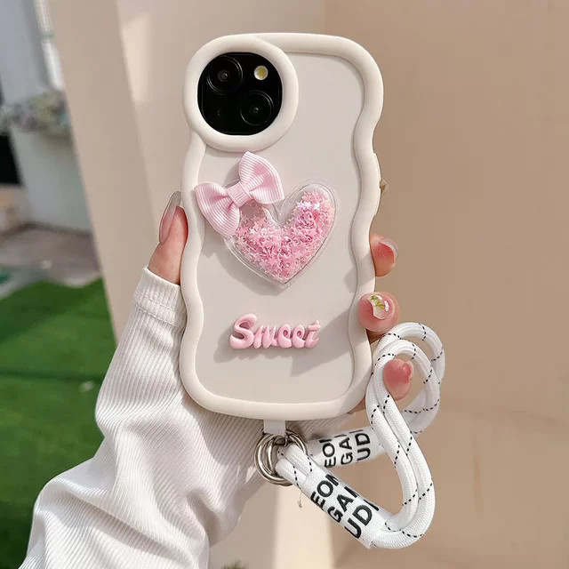 Handyhülle mit 3D Herz-Design für Infinix Note 7 Lite, Note 40, Note 30 Pro Plus, Note 0, Smart 4, 5, 6, 7, 8 HD Plus in Türkis - Bild 1