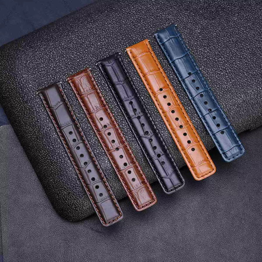 WOCCI Uhrenarmband Alligatorleder, Schwarz, Herren - Bild 2
