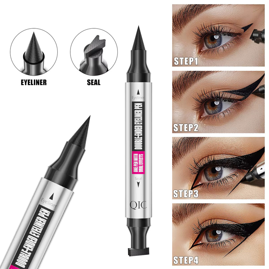 QIC 2-in-1 Eyeliner-Stift, schwarz, matt - Bild 2