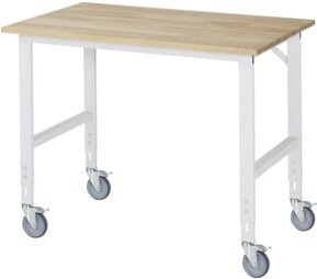 Rau Fahrbarer Arbeitstisch Tom in Grau und Mehrfarbig mit B-Platte, B/T/H: 125 x 80 x 91-123 cm - Bild 1
