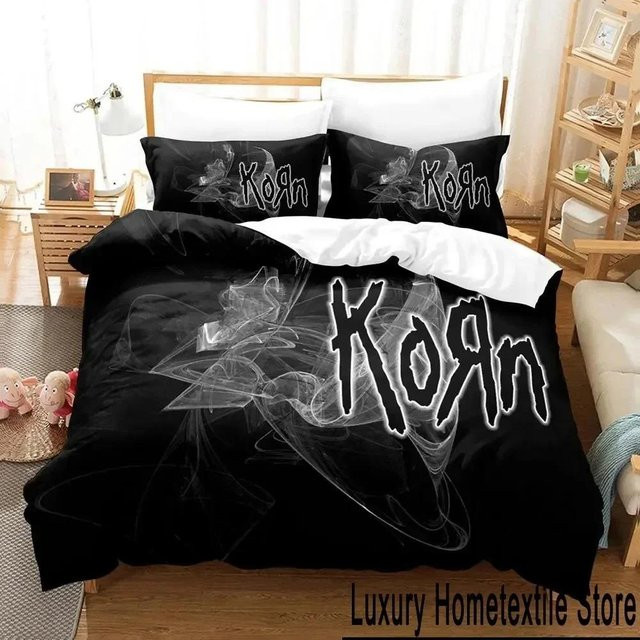 Bettwäsche-Set Binchi Outdoor Product Korn Rock Design in Schwarz mit Bettbezug und Kissenbezug, B/H: 135 x 200 cm - Bild 1