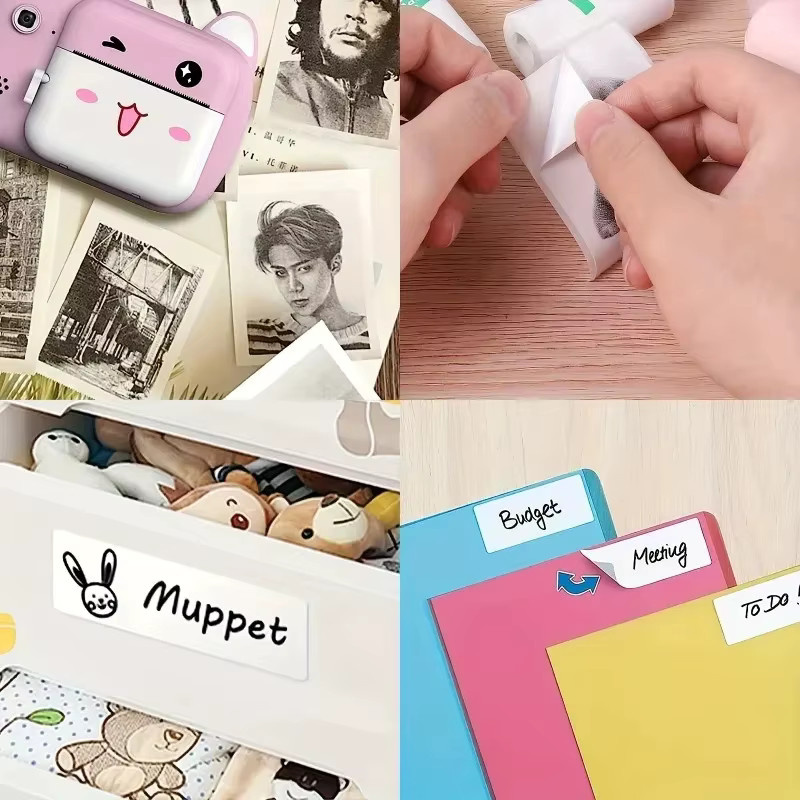 Selbstklebendes Thermopapier für Mini-Drucker als Sammelalbum-Etiketten in Weiß, Breite: 57 mm - Bild 2