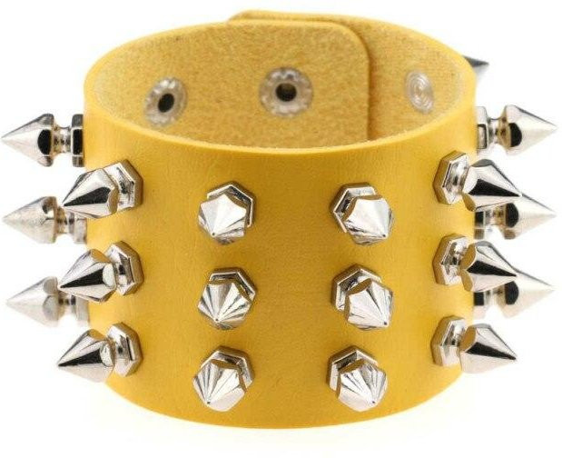Armband Manschette, Leder, Schwarz, Eisenlegierung, Unisex - Bild 1