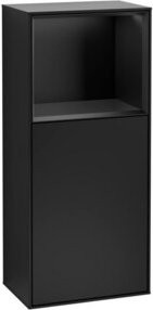 V&B Finion Seitenschrank in Blau mit LED-Beleuchtung und Glasfachboden, B/T/H: 41,8 x 41,8 x 93,6 cm - Bild 1