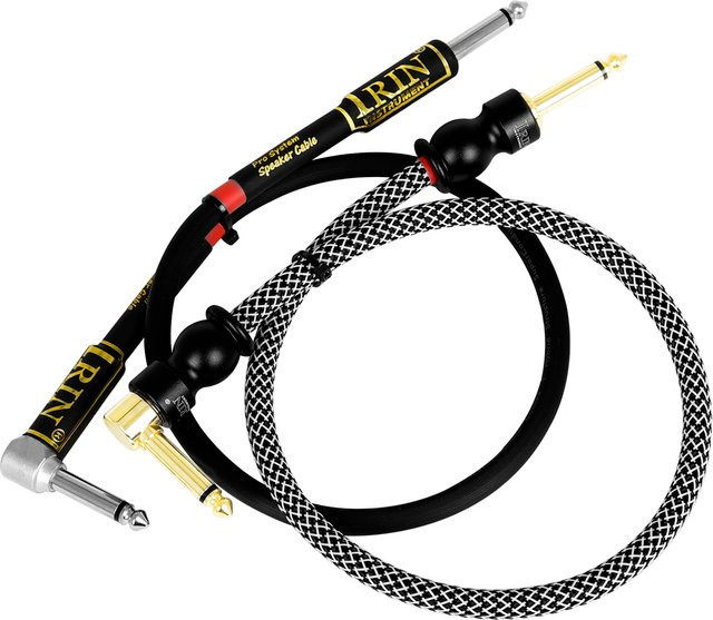 IRIN E-Gitarrenkabel in Schwarz, 50 cm, 90 Grad rechtwinklig bis gerade, 6,35 mm Stereo-Audiokabel für Gitarre und Bass mit Anti-Lärm-Technologie - Bild 1