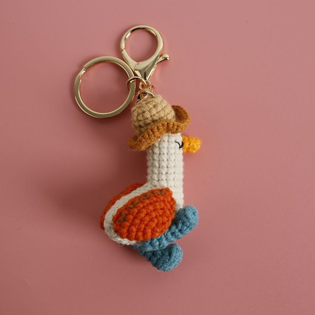 Schlüsselanhänger Ente, Häkeln, brown, Unisex - Bild 1