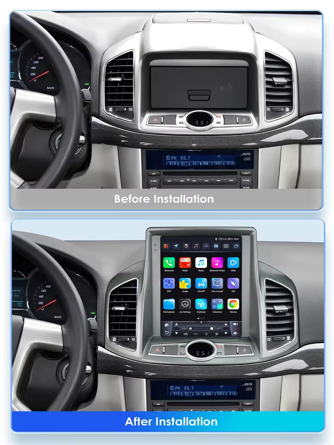 OSSURET Android 14 Autoradio mit 9,7 Zoll Display für Chevrolet Captiva 2011-2017, Wireless CarPlay, GPS und 360 Kamera, Schwarz - Bild 6