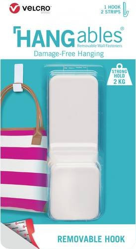 VELCRO Klett-Haken weiß, wiederablösbar, Tragkraft 2 kg - Bild 1
