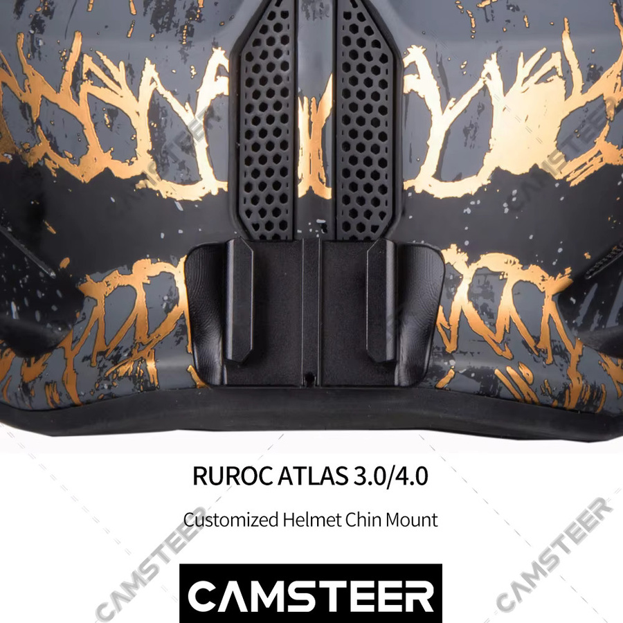 RUROC Atlas 3.0/4.0 Custom Aluminium Helm Kinnhalterung für GoPro Hero 12 11 10 Insta360 X4 AcePro DJI Action 5 Pro 4 Kameras - Bild 3