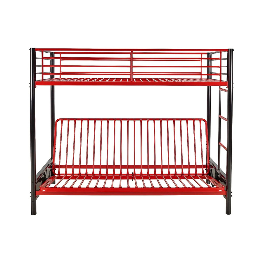 Vente-unique Hochbett Modulo aus Metall im Industriestil, Farbe Schwarz-Rot, Höhe: 198 cm - Bild 2