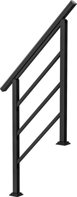 Outsunny Treppengeländer für 1-3 Stufen, winkelverstellbarer Handlauf aus Metall für Außen und Innen, Schwarz - Bild 1
