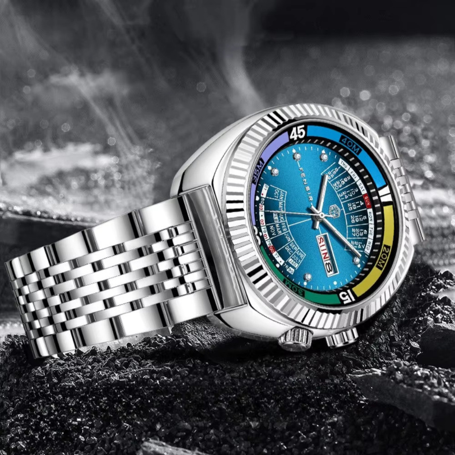STARPERISH Herrenuhr Quarz, Edelstahl, Blau, Datum, Herren - Bild 3