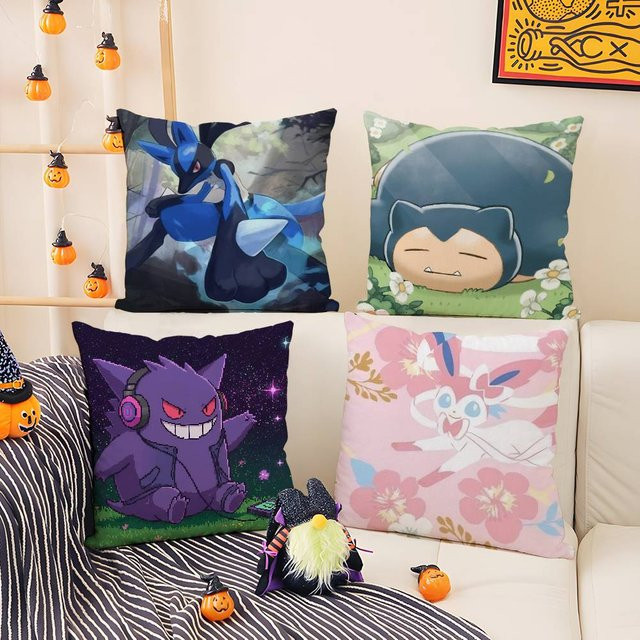 Bandai Pokemon Otaku Collection Anime Plüschkissenbezug, quadratisch, 30 x 30 cm - Bild 1