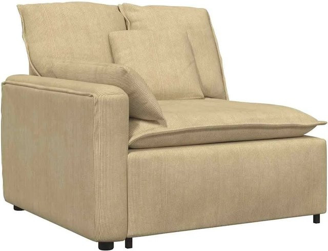 vidaXL Modulares Sofa Endmodul mit Armlehne und Kissen in Graugrün - Bild 1