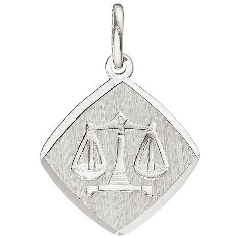 Colfem Anhänger Sternzeichen Waage, 925 Sterling Silber, matt, Unisex - Bild 1