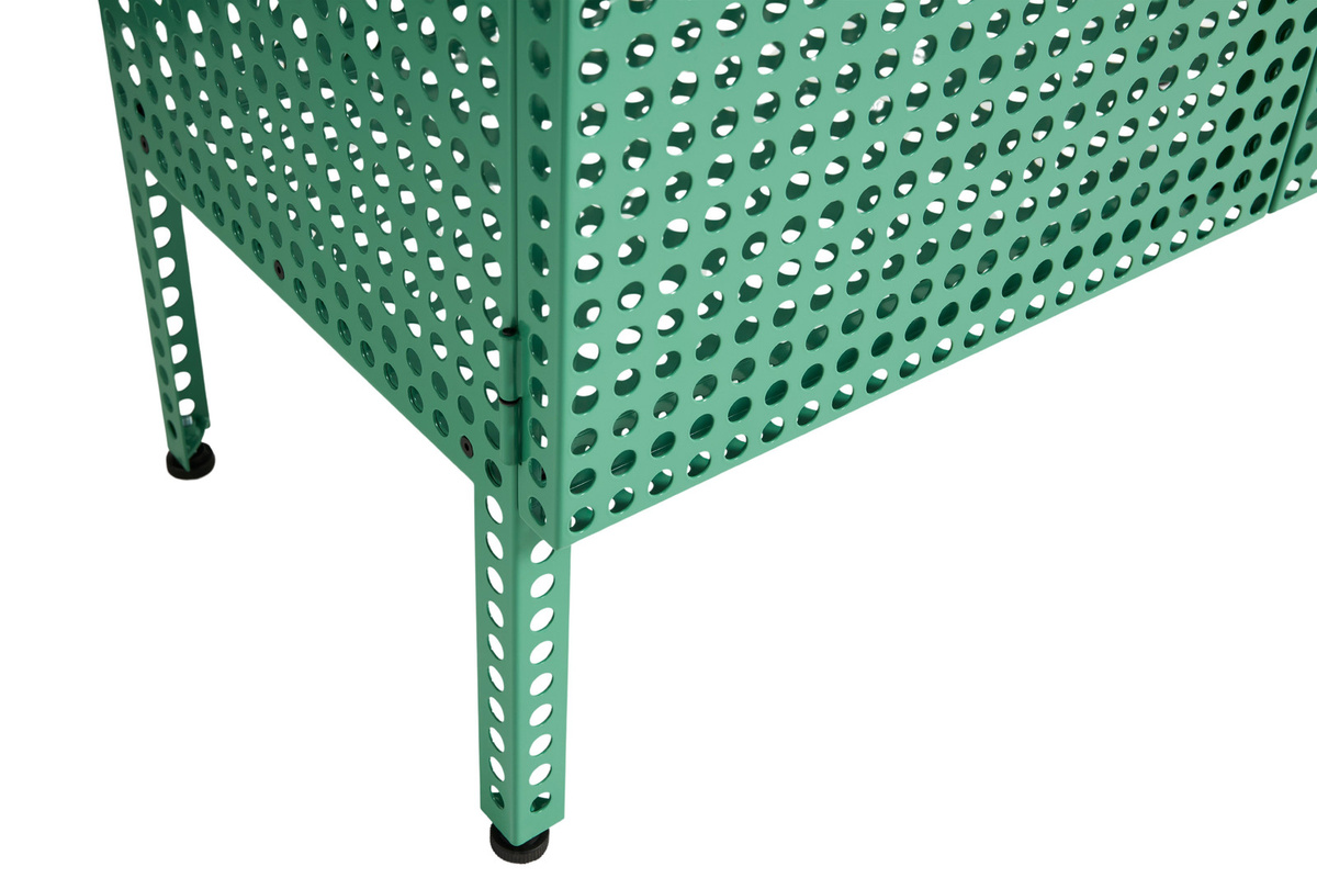 HAY Perforated Cabinet aus lackiertem Stahl in Grün mit Gitterstruktur und Schwenktüren - Bild 3