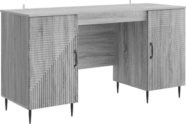 vidaXL Schreibtisch in Grau Sonoma im Retro-Design, B/T/H: 142,5 x 50 x 75 cm - Bild 1