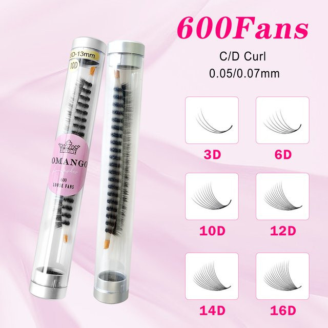 CoMango Wimpernverlängerungen, 600 Stück, Black, Matt, Unisex - Bild 1
