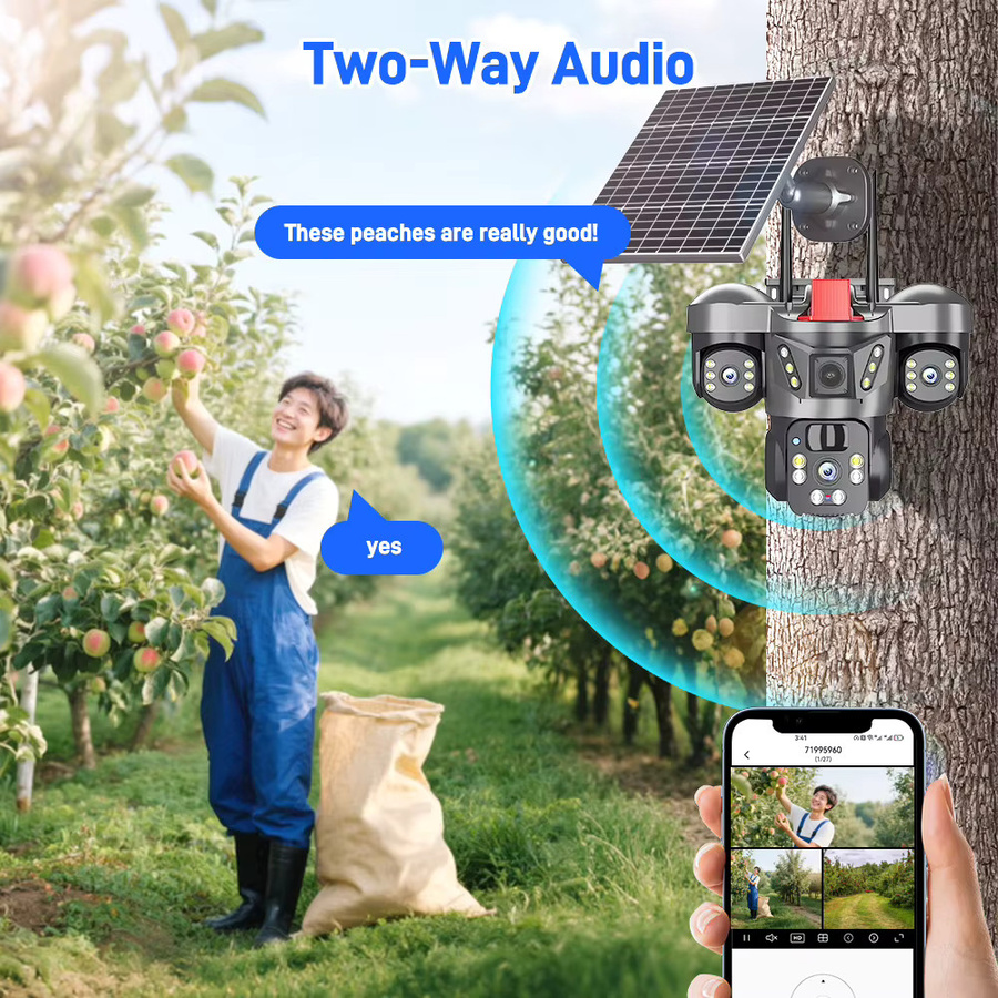 DiFang V380 Pro Solar Kamera mit 10X Zoom und Drei-Bildschirm-Anzeige, WiFi und 4G SIM Karte, Schwarz - Bild 6