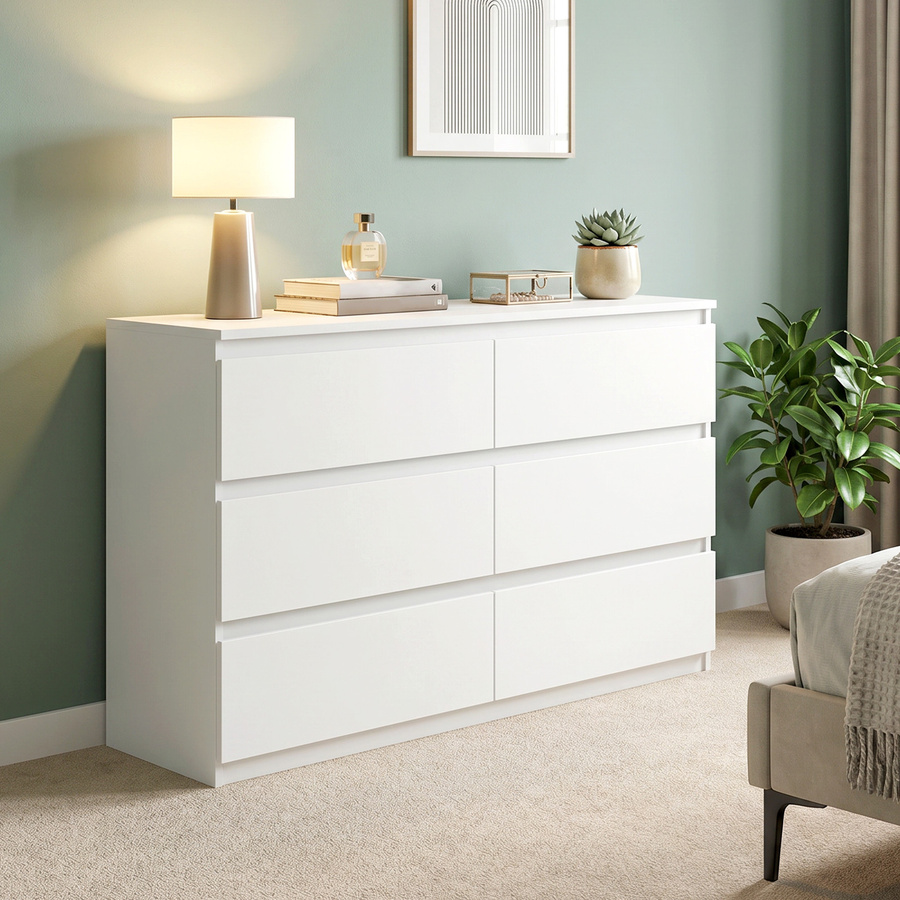 HOMCOM Sideboard Kommode mit 3 Soft-Close-Schubladen, modern, Weiß, B/T/H: 112 x 34 x 75 cm - Bild 2