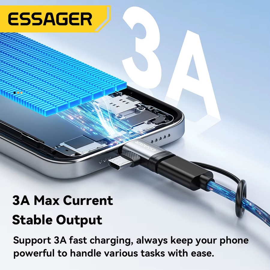 Essager USB-C auf Lightning Mikroadapter mit 3 A Schnellladefunktion für iPhone 14 und Huawei - Bild 3