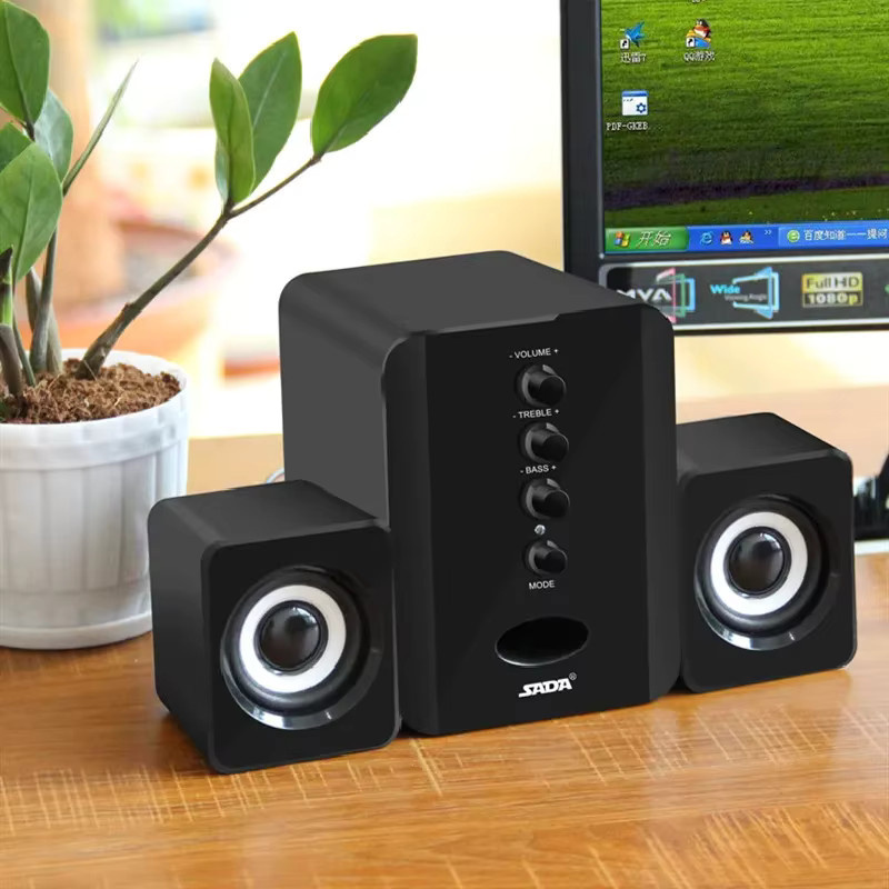 Ninth World 2.0 Stereo PC Lautsprecher mit 3D Sound und Bass, USB-Anschluss, Schwarz oder Weiß - Bild 3