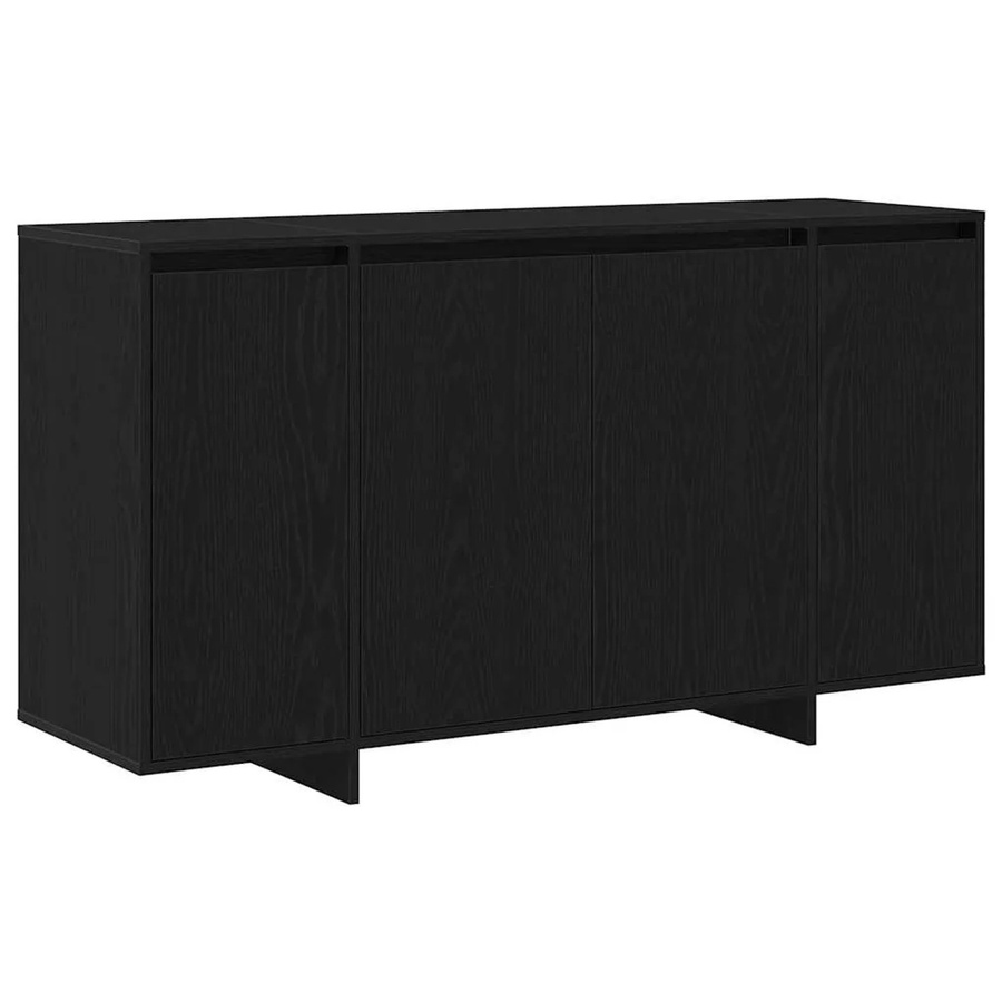 vidaXL Sideboard in Schwarz und Eichen-Optik für Wohnzimmer und Essbereich, B/T/H: 135 x 41 x 69 cm - Bild 2