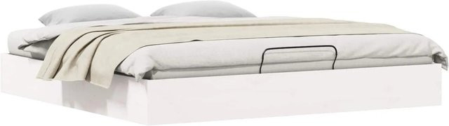 vidaXL Ottoman Bettgestell mit Stauraum aus Kiefernholz in Weiß B/T/H: 180 x 200 x 25 cm - Bild 1