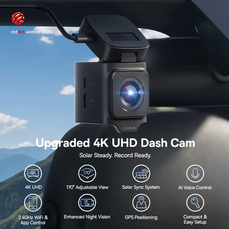 Baseus VD1 4K UHD Dash Cam mit GPS, Nachtsicht und ADAS Auto DVR in Schwarz - Bild 2