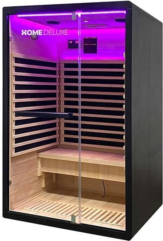 HOME DELUXE Infrarotkabine NERO M aus Hemlockholz in Schwarz, B/T/H: 120 x 105 x 190 cm - Bild 3