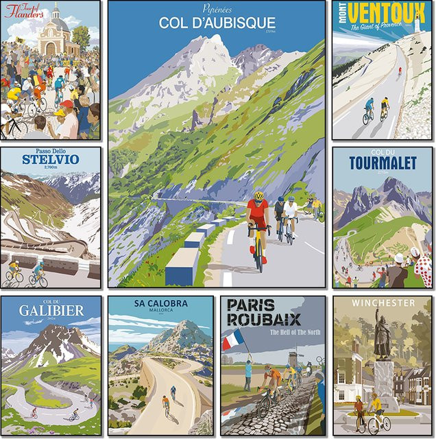 Potdemiel Kunstposter Tour de Flanders Motiv Sport-Mountainbike und Rennradfahren, Mehrfarbig, Durchmesser: 25,0 cm - Bild 1