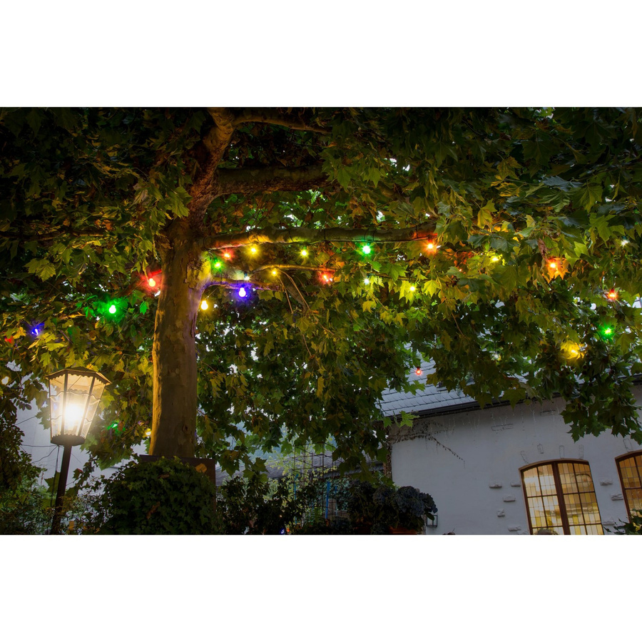 Konstsmide LED-Biergartenkette für außen in Schwarz mit 20 bunten Leuchtmitteln und IP44 Schutz - Bild 2
