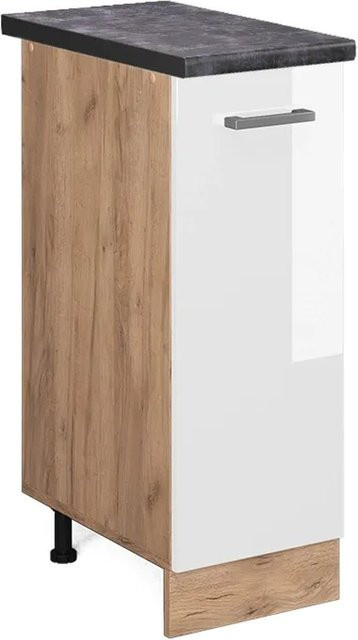 Vicco Apothekerschrank R-Line Weiß Hochglanz und Anthrazit mit Eichenoptik - Bild 1