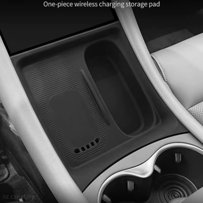 Aerge Drahtloses Lade-Silikonpad als Organizer und Innenzubehör für MG IM5 IM Motors L6 2025 2026, Schwarz - Bild 5