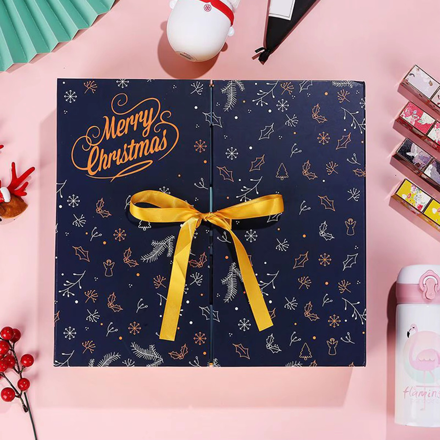 EVE Weihnachtskalender-Verpackungsboxen mit 24 Gittern in Blau und Multicolour aus Papier - Bild 3