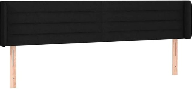 vidaXL LED Kopfteil Schwarz mit USB-Ladeport und integrierter Beleuchtung, Stoff, B: 163 cm, T: 16 cm, H: 78-88 cm - Bild 1