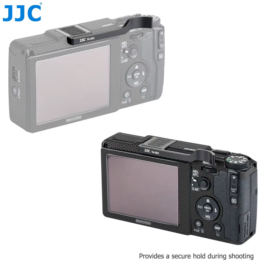 JJC TA-GR2 Daumen-Hoch-Blitzschuh-Handgriff für Ricoh GR II in Schwarz aus Aluminiumlegierung - Bild 2