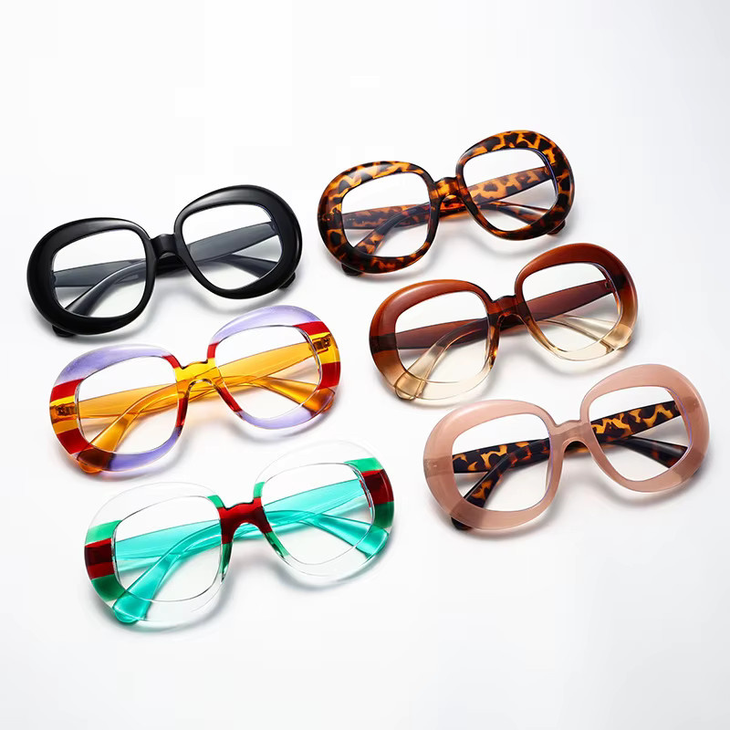 Reboto Korrektionsbrille, Rund, Vollrand, Kunststoff, Rot Grün Rot, Damen - Bild 1