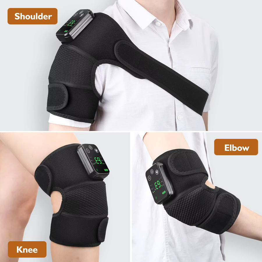 PASTSKY Knie-Heizmassagegerät mit Vibrationsmassage und Heißkompresse zur Arthritis-Linderung, Farbe: Schwarz - Bild 2