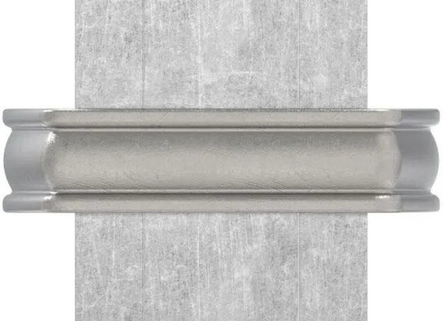 FeNau Fertigbund aus Zinkdruckguss in Aluoptik für 38 x 39 mm Profile, Maße: 16 x 4 mm, Farbe: Silber - Bild 1