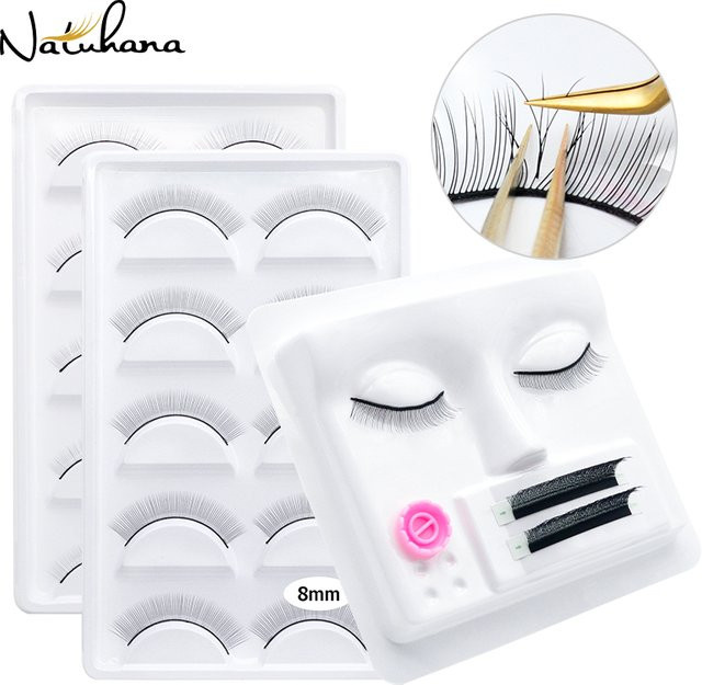 NATUHANA Wimpern Palette 3 in 1 mit Kleber und Halter, Unisex - Bild 1
