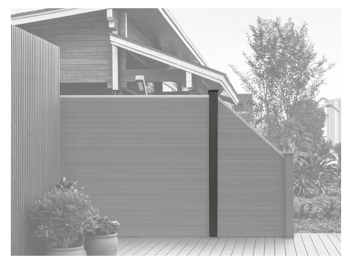 HOME DELUXE WPC Sichtschutzzaun CALLADO Pfosten in Anthrazit Grau - Bild 1