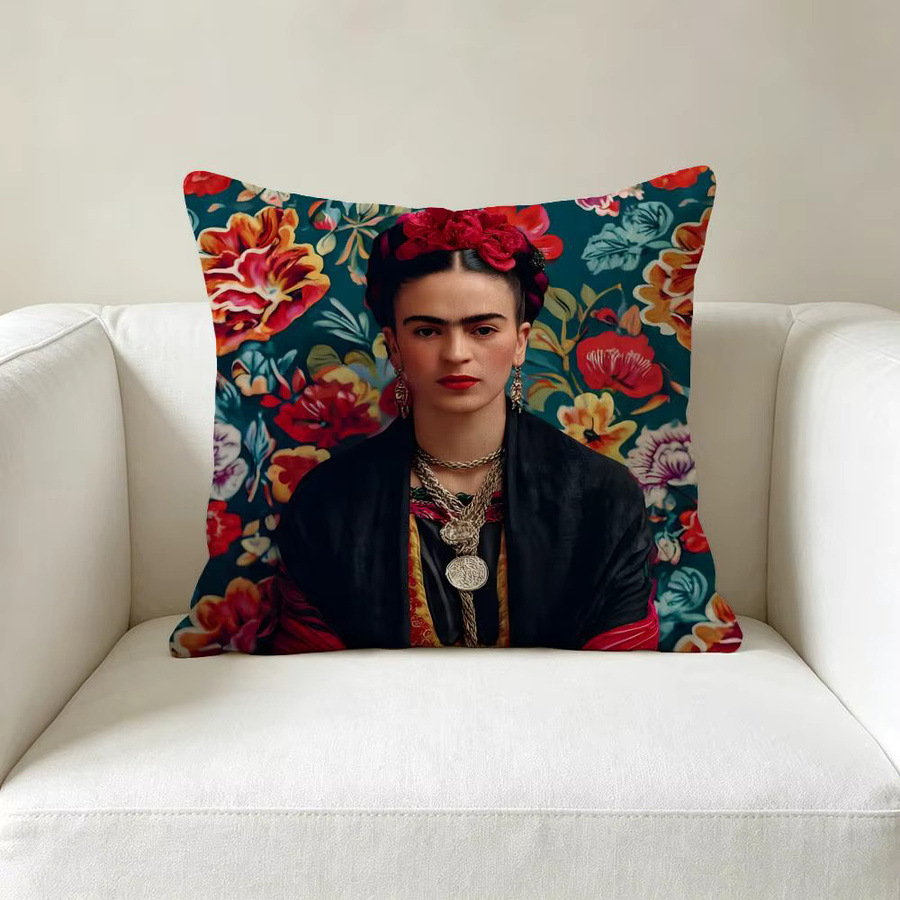 Artist Kissenbezug F-Frida K-Kahlo aus Leinen in Natur und Multicolour, quadratisch, Breite: 30 cm, Höhe: 30 cm - Bild 3