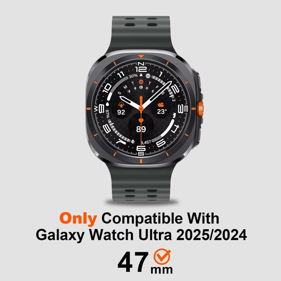 CAOWTAN Uhrenzubehör Metallgehäuse für Samsung Galaxy Watch Ultra, 47mm, Edelstahl, Black Orange, Unisex - Bild 5