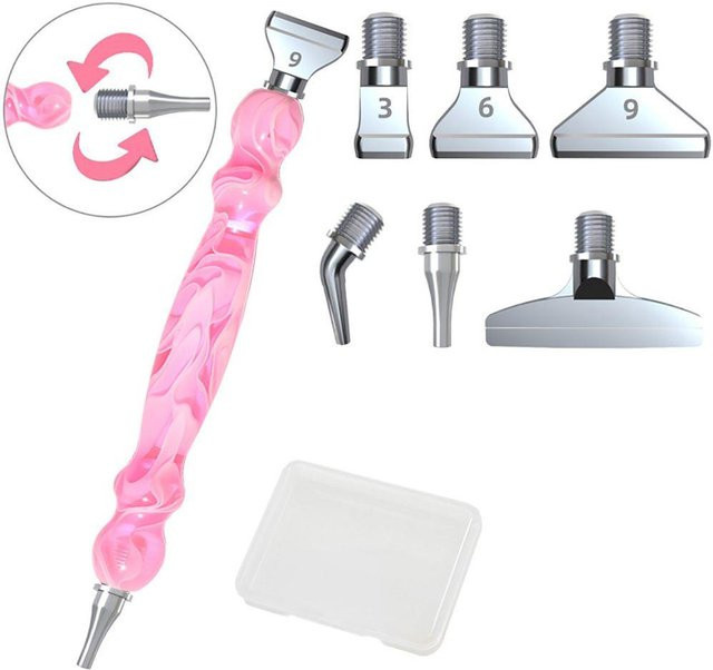 Ersatzstiftspitzen aus Legierung für Diamantmalerei und Harzstift in Pink, 2er-Set - Bild 1