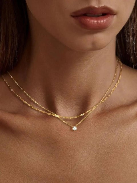 Lucky Star Jewelry Halskette, Gold, Zirkonia, Damen, 40 cm - Bild 1