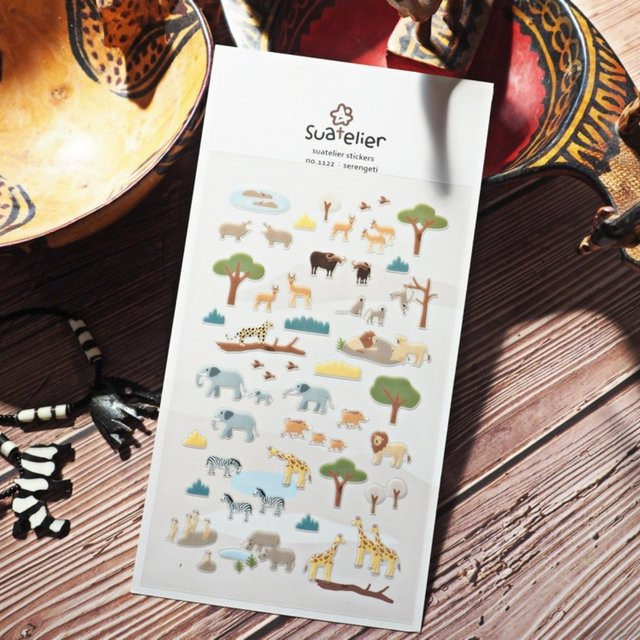 Suatelier Land Tiere PVC Aufkleber für Scrapbooking und Journaling, Mehrfarbig - Bild 1