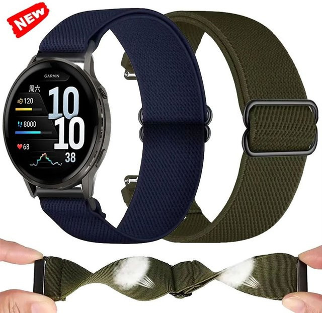 Garmin Uhrenarmband Nylon, Textil/NATO, Schwarz, Unisex, 20/22 mm - Bild 1