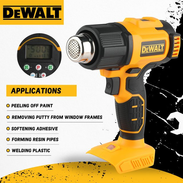 DeWalt Akku-Heißluftpistole DCE530 in Gelb mit 550 °C Temperaturregelung - Bild 1
