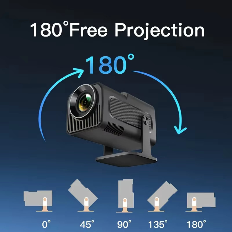 Sucetiho HY320 Mini Projektor mit Android 11, 720P Native Auflösung, 4K Unterstützung, 300 ANSI, Wifi6 und Bluetooth 5.0, 180 Grad drehbar und tragbar - Bild 3